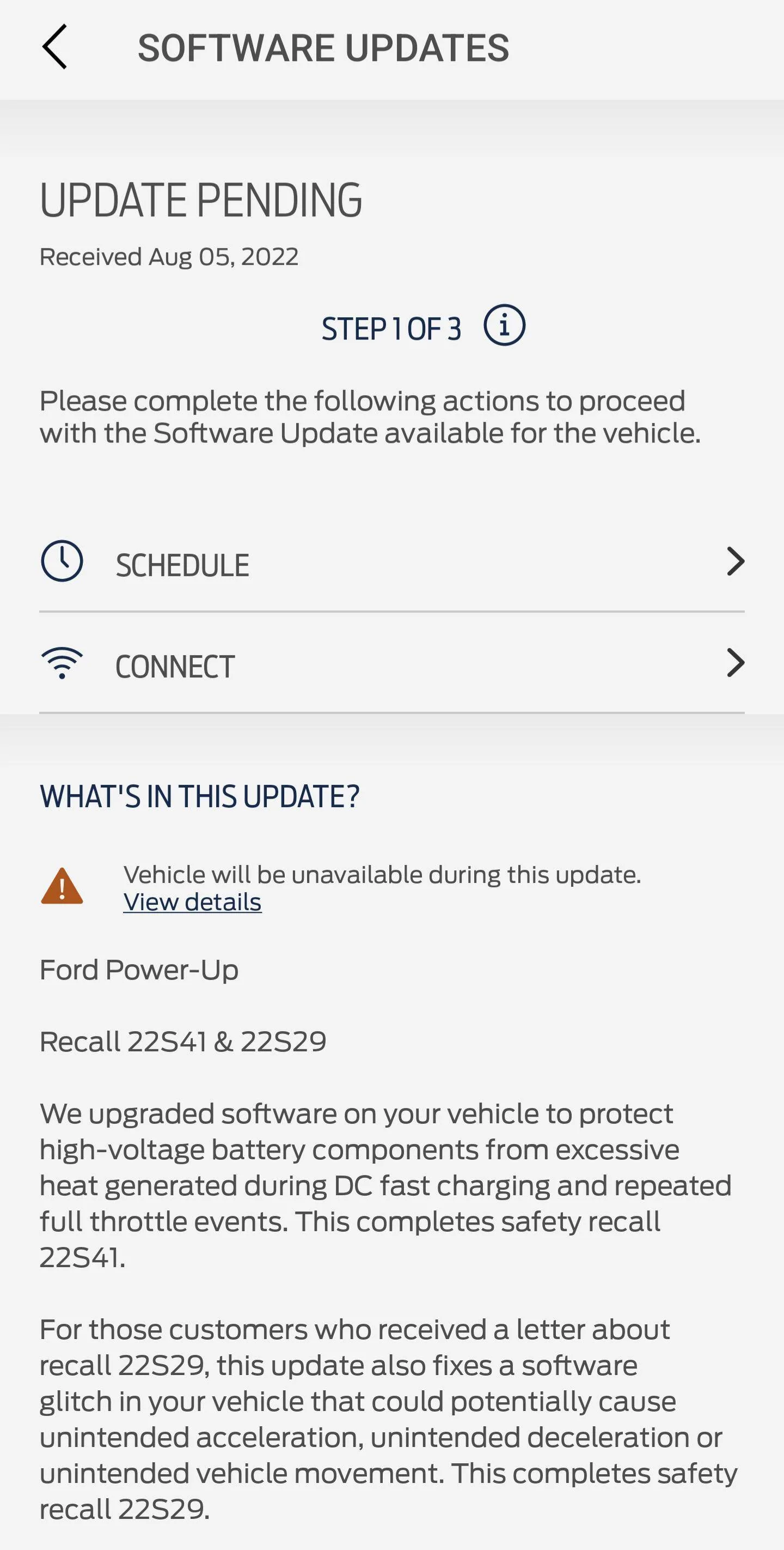 Ford Mustang Mach-E 22S41 & 22S29 Recall OTA Software Are Out Screenshot_20220805-122339
