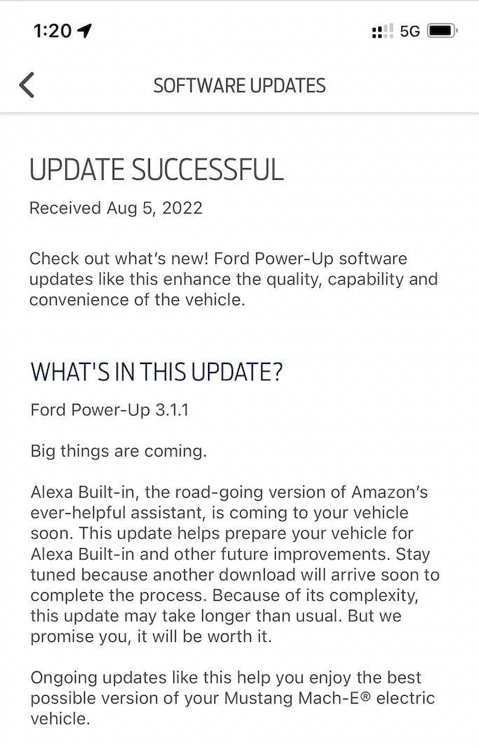 Ford Mustang Mach-E 3.3.1 Power-Up SYNC Software Update Screen Shot 2022-08-05 at 4.56.39 PM