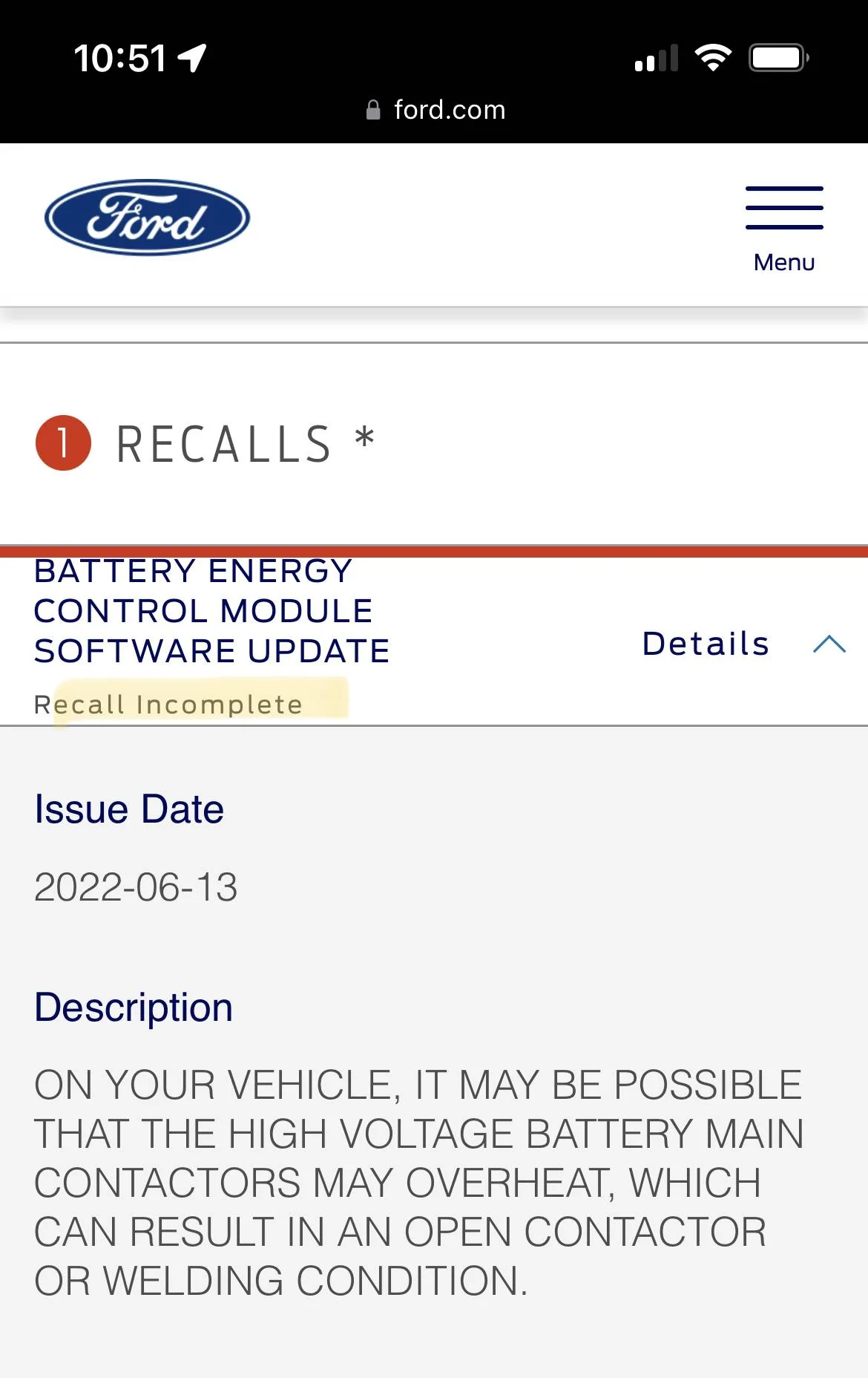 Ford Mustang Mach-E 22S41 & 22S29 Recall OTA Software Are Out E02439D7-635B-493D-98F2-A863CBCA246F