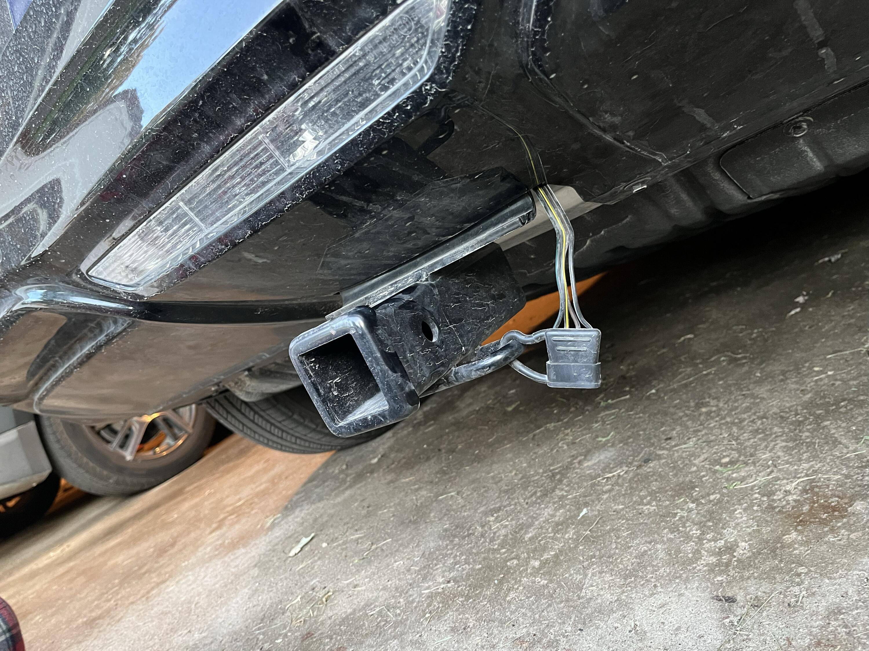 Ford Mustang Mach-E Draw-Tite Hidden Hitch install -- what do I do with my hidden bumper hole?  (3D printing design anyone?) tempImageQw0J3E