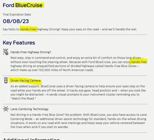 Ford Mustang Mach-E BlueCruise - "Keep hands on steering wheel" 1659997642462