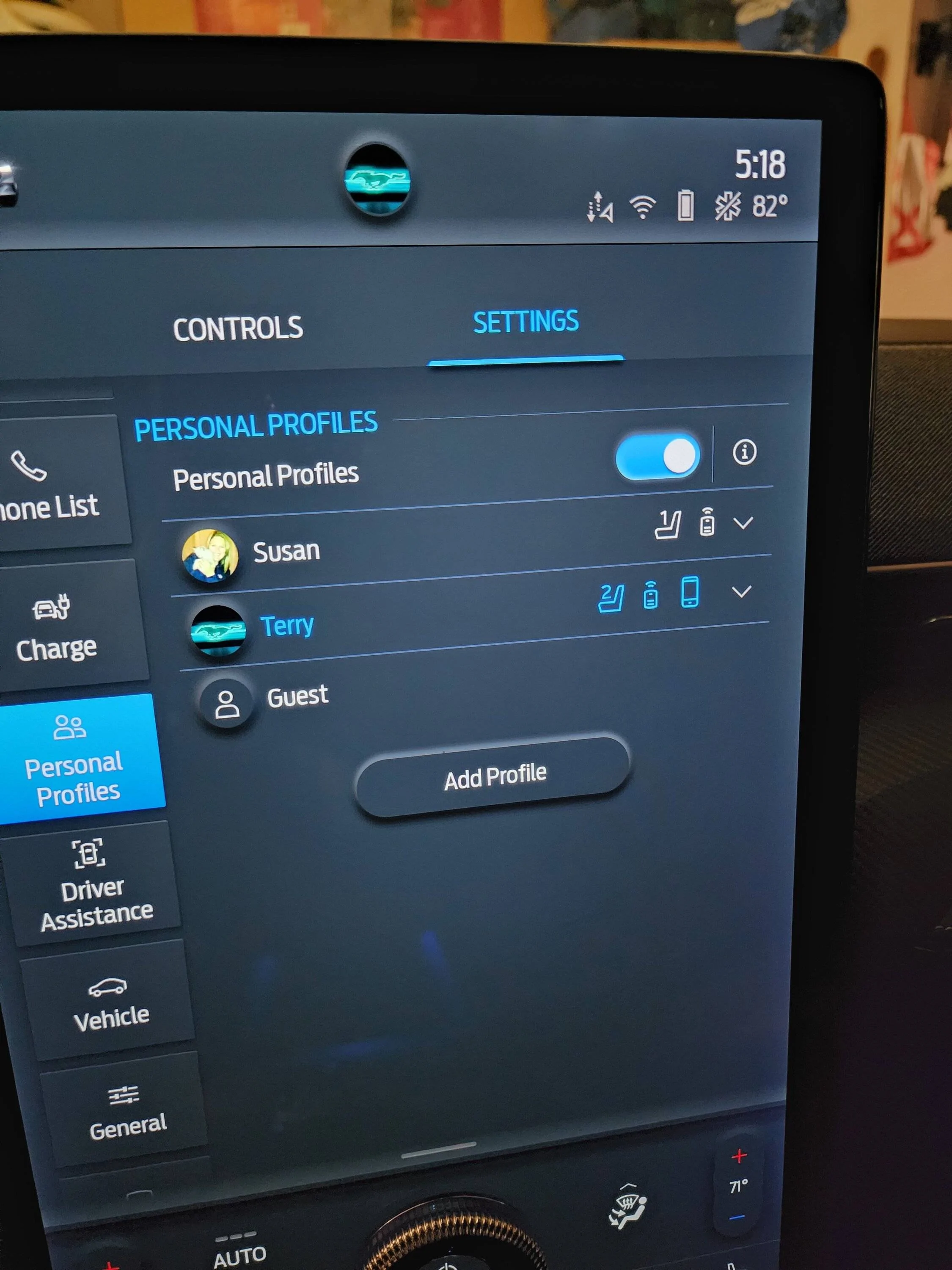 Ford Mustang Mach-E Inconsistency loading driver profiles? 20220809_171814