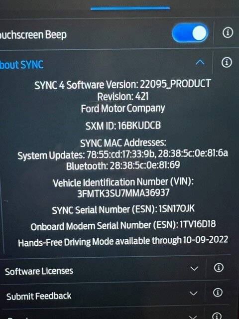 Ford Mustang Mach-E Optional Product Improvement Program 21G01 - BlueCruise Programming sync 