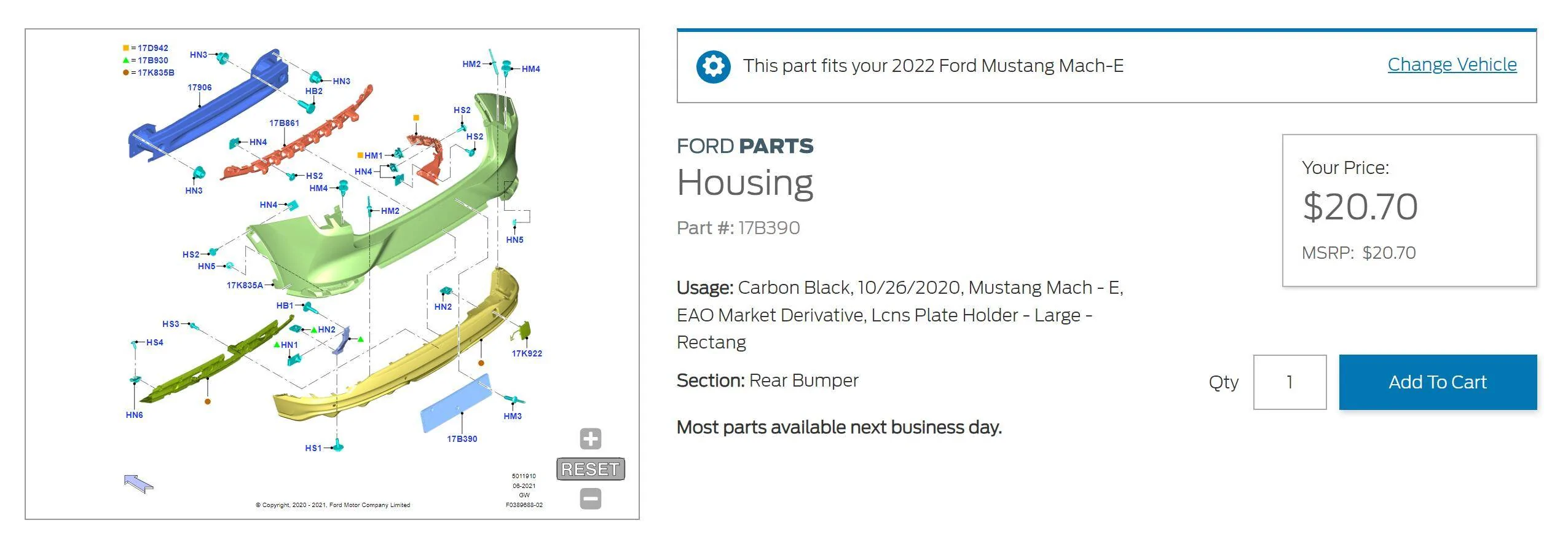 Ford Mustang Mach-E Reg. Plates. 1660470422650