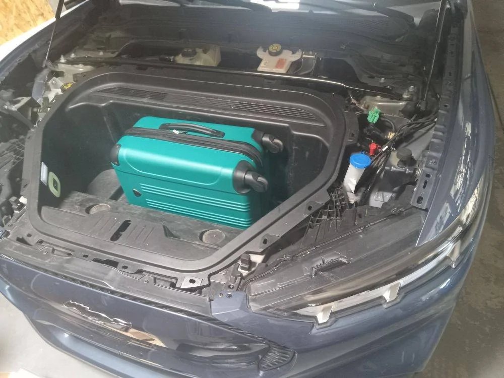 Ford Mustang Mach-E Using your Mach-e to Power electric devices for 'Glamping' or Home Emergency Battery Backup ex 01 Mach-e fits in Frunk