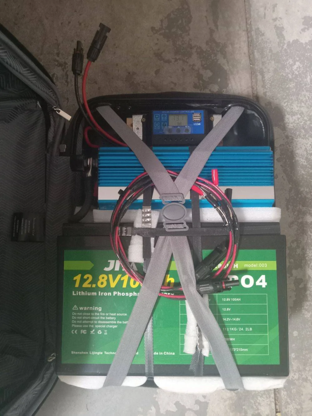 Ford Mustang Mach-E Using your Mach-e to Power electric devices for 'Glamping' or Home Emergency Battery Backup fs Portable-1500wattInv-1kWhrLFP w jumpers