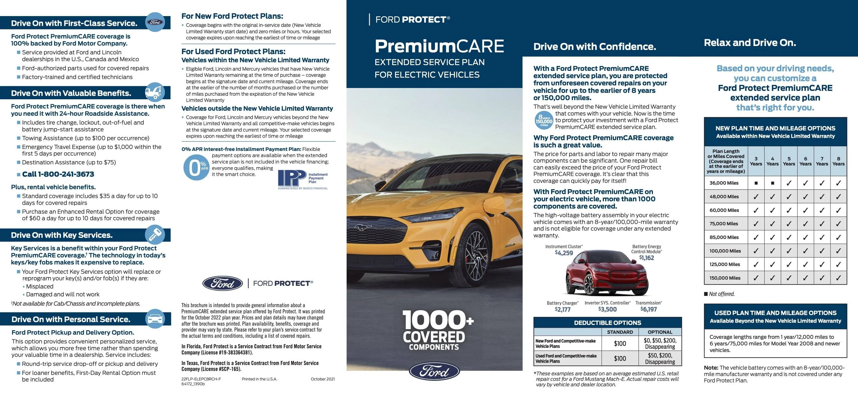 Ford Mustang Mach-E Extended Warranty 2022 Premiumcare brochure Electric veh