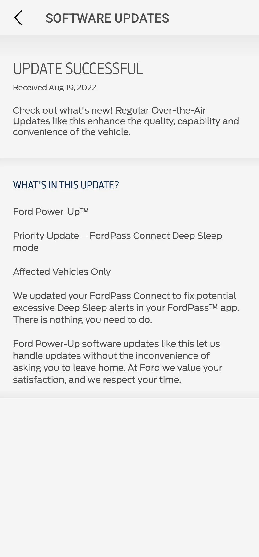 Ford Mustang Mach-E My first OTA update! Screenshot_20220819-185849_FordPass