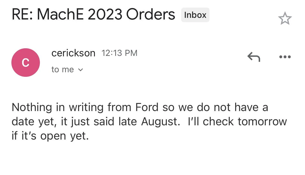 Ford Mustang Mach-E 2023 Order Bank open date? 7F127872-B537-4D41-8B9C-921290A47000