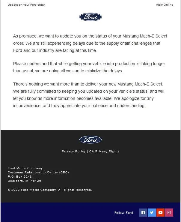 Ford Mustang Mach-E 9/26/22 Build Week Chat 1661475555009