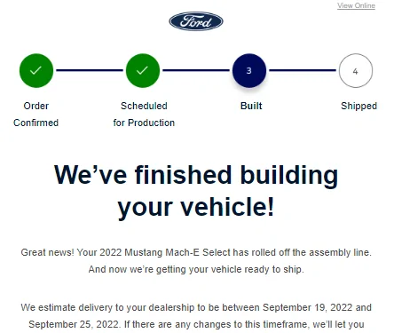 Ford Mustang Mach-E 8/22/22 build week gang thread 1661535865235