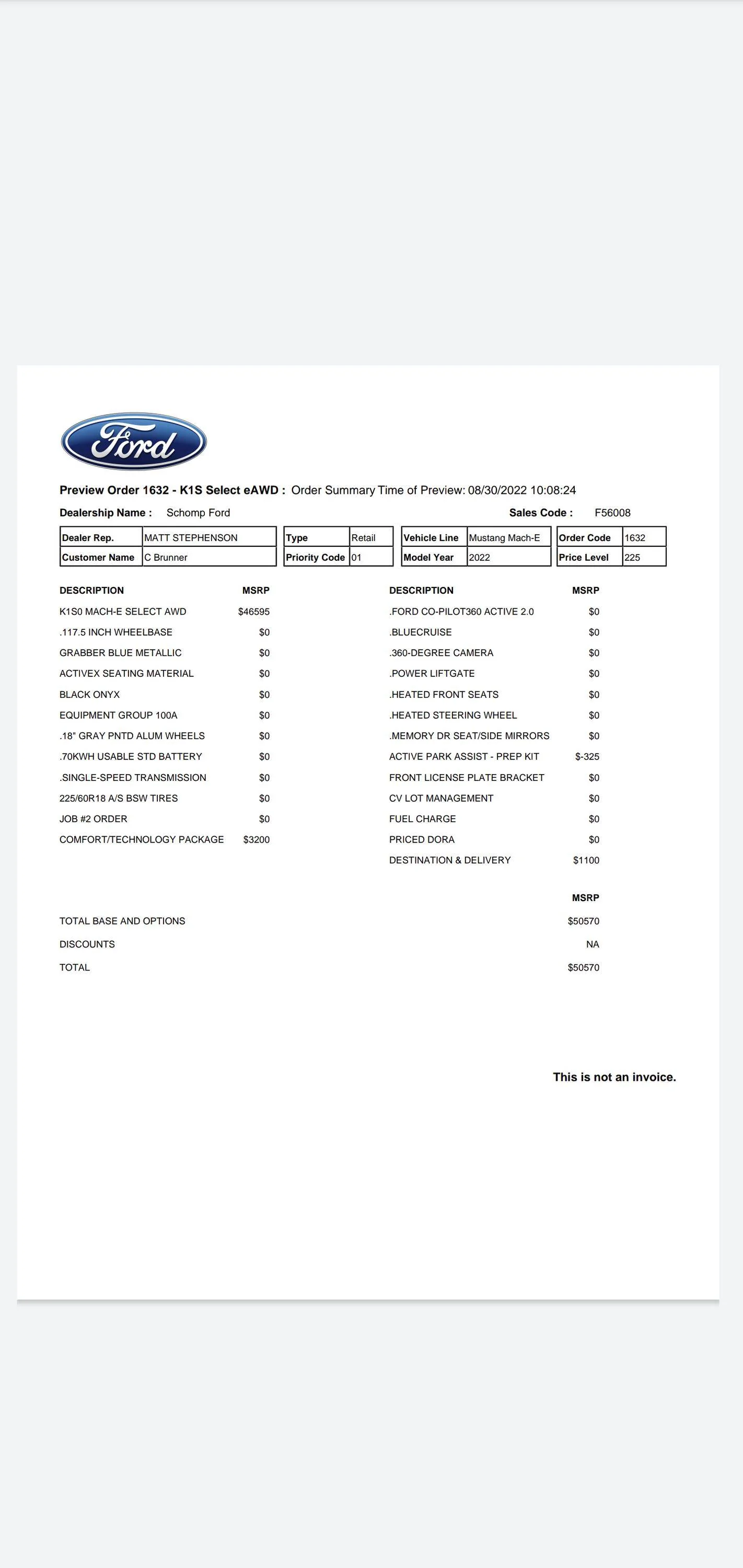 Ford Mustang Mach-E What happens to 2022 orders? Especially select with comf/tech package Screenshot_20220830-102301