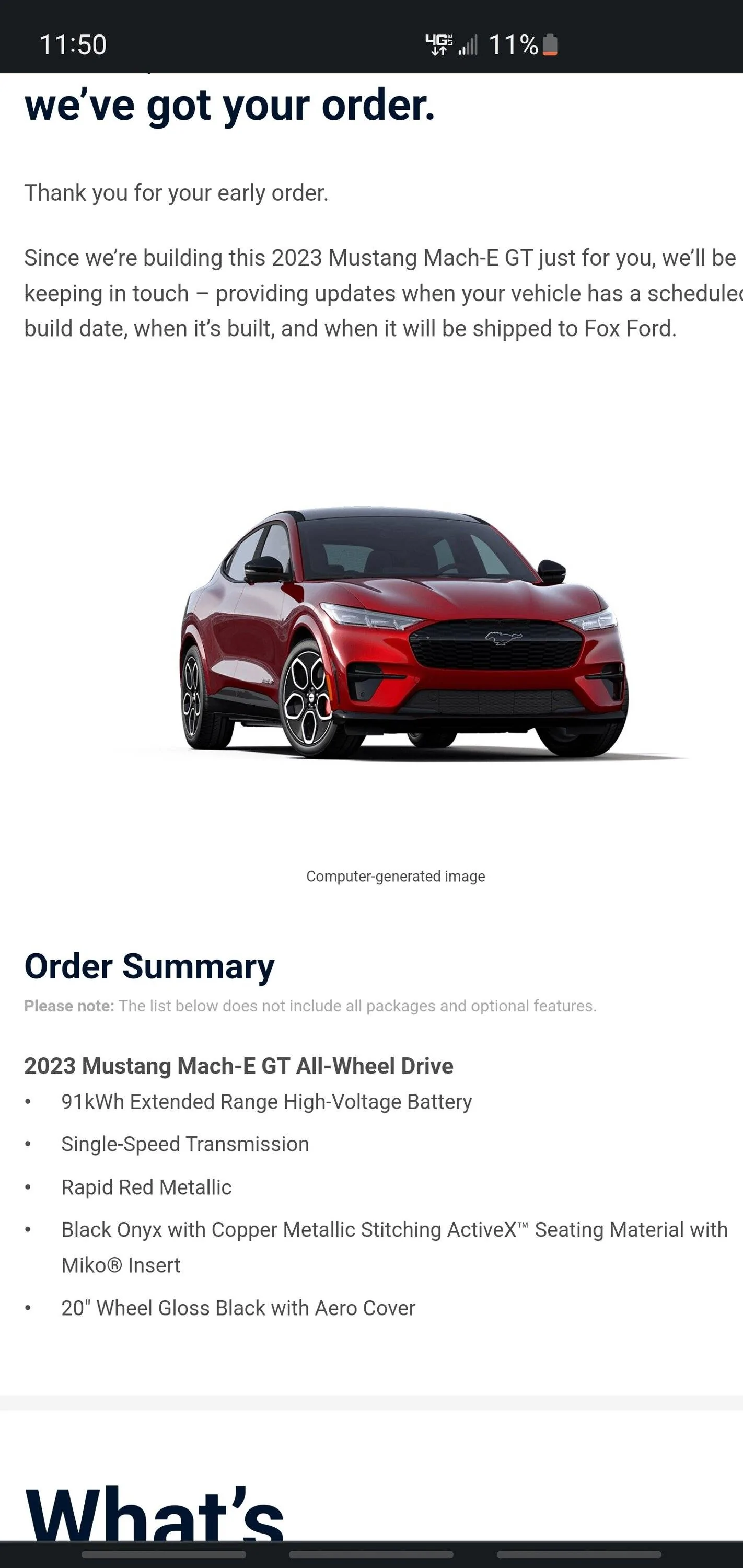Ford Mustang Mach-E Who ordered a 2023 today?  Post up some pics/share what you ordered! Screenshot_20220830-235044_Chrom