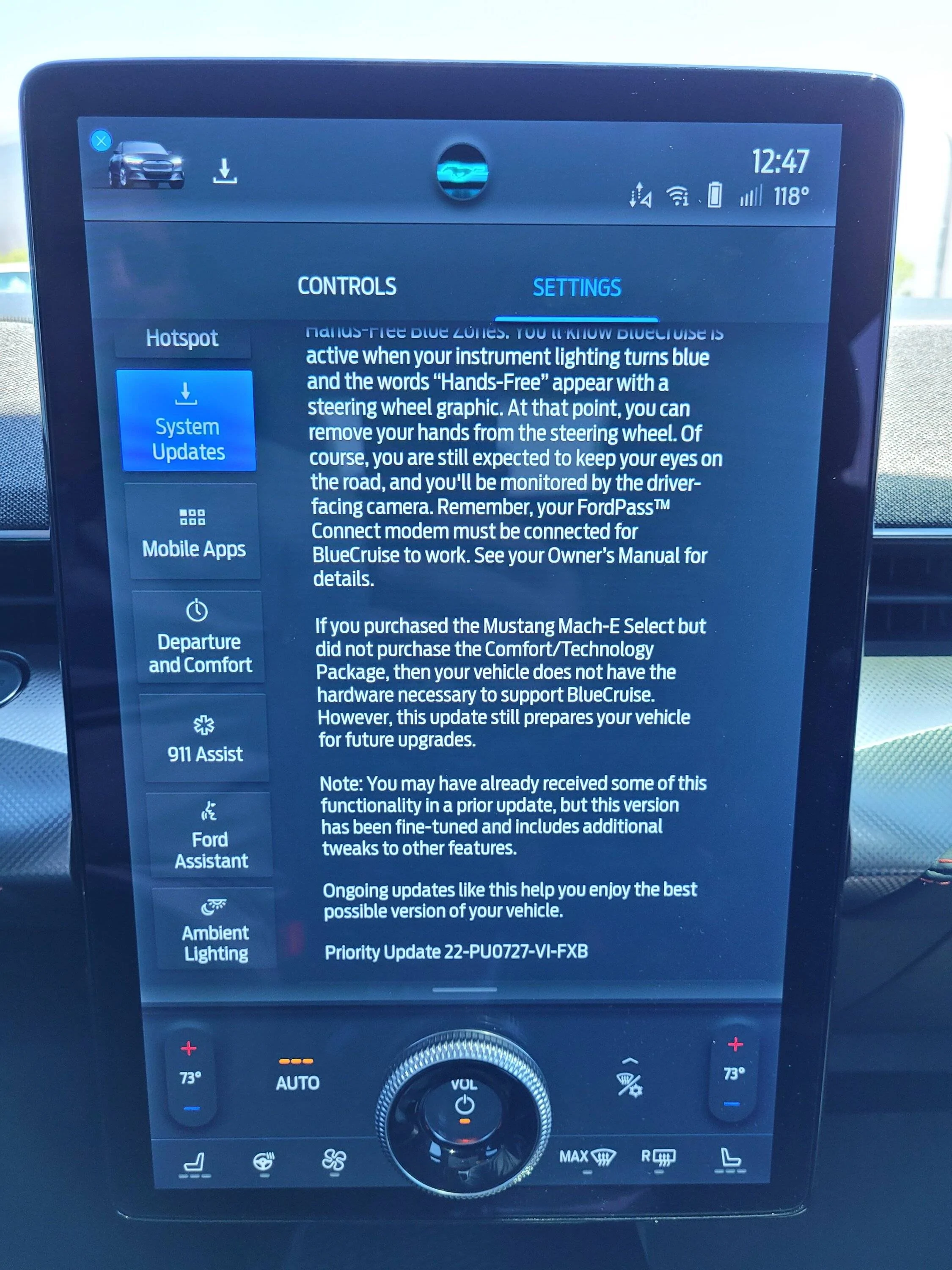 Ford Mustang Mach-E BlueCruise micro adjustments 20220901_124709