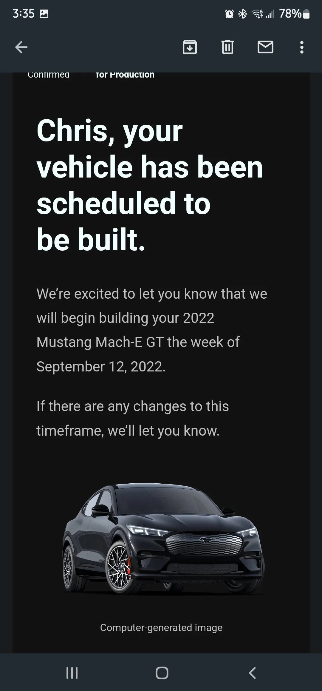 Ford Mustang Mach-E 9/12/22 Build Week Chat Screenshot_20220902-153542_Gmail