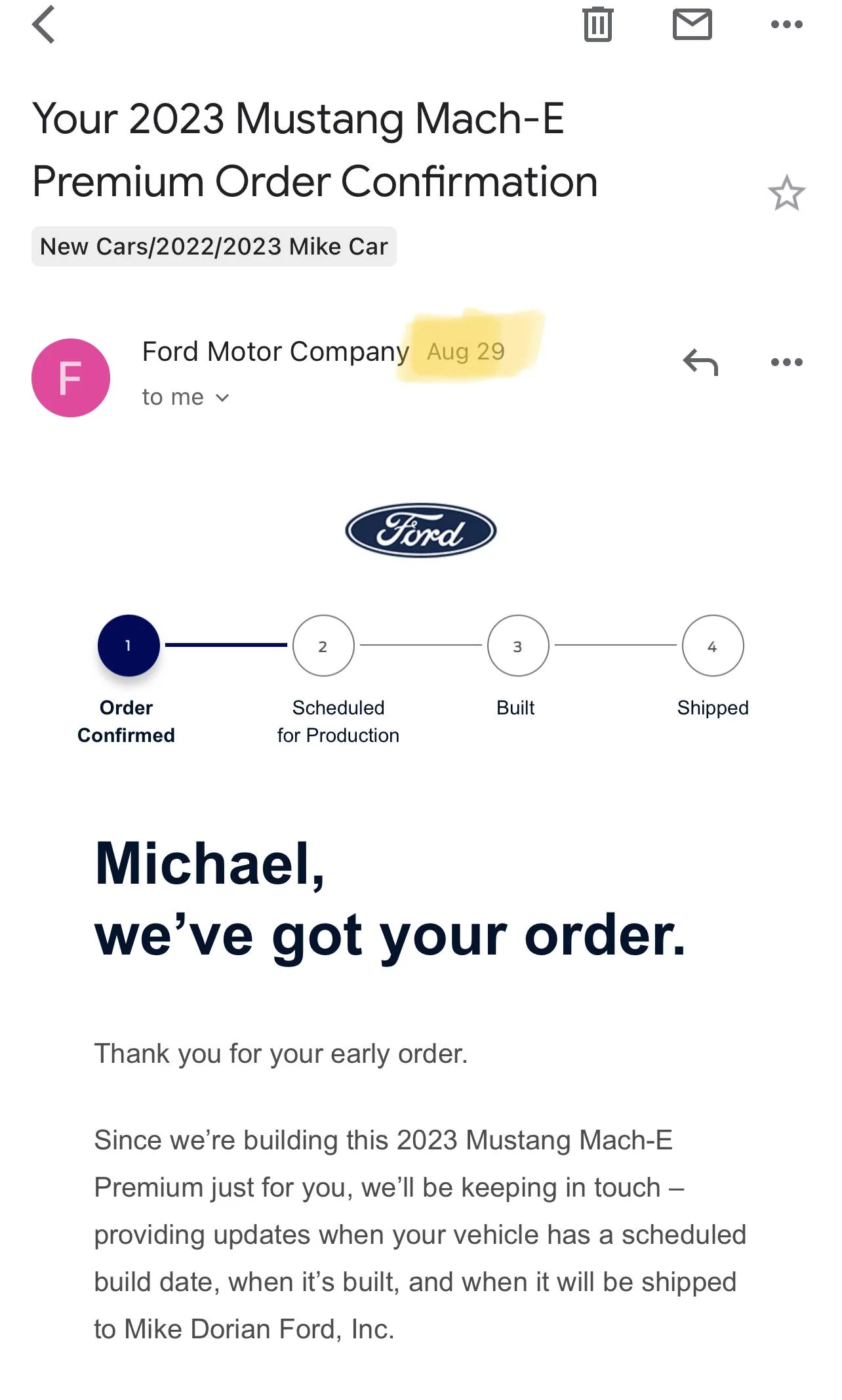 Ford Mustang Mach-E Who ordered a 2023 today?  Post up some pics/share what you ordered! D575A52B-D331-42FB-806E-F470B93CC440