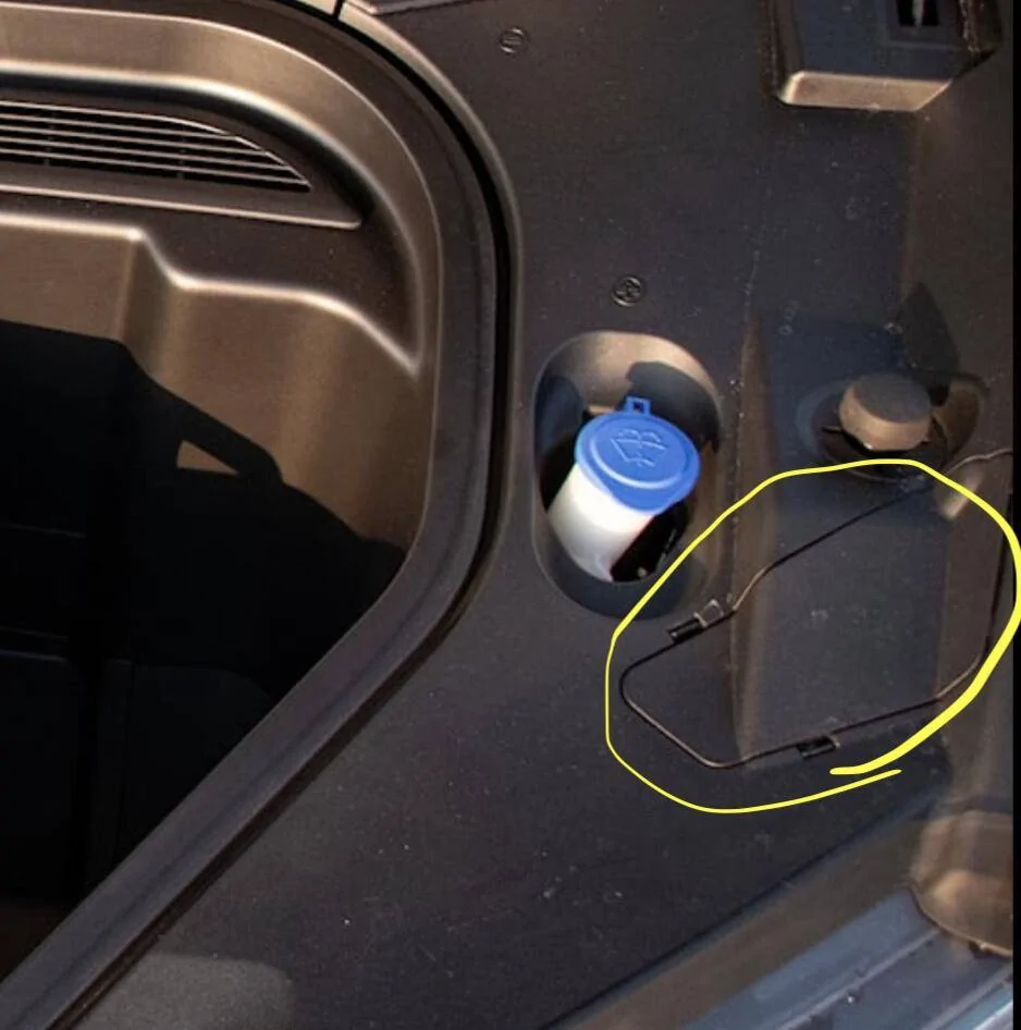Ford Mustang Mach-E What's behind this cover (in the frunk, next to the windshield wiper refill) Screen Shot 2022-09-05 at 6.58.25 PM