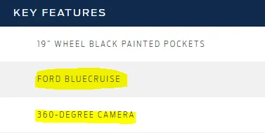 Ford Mustang Mach-E 360 camera subscription on 2023 Select Premium