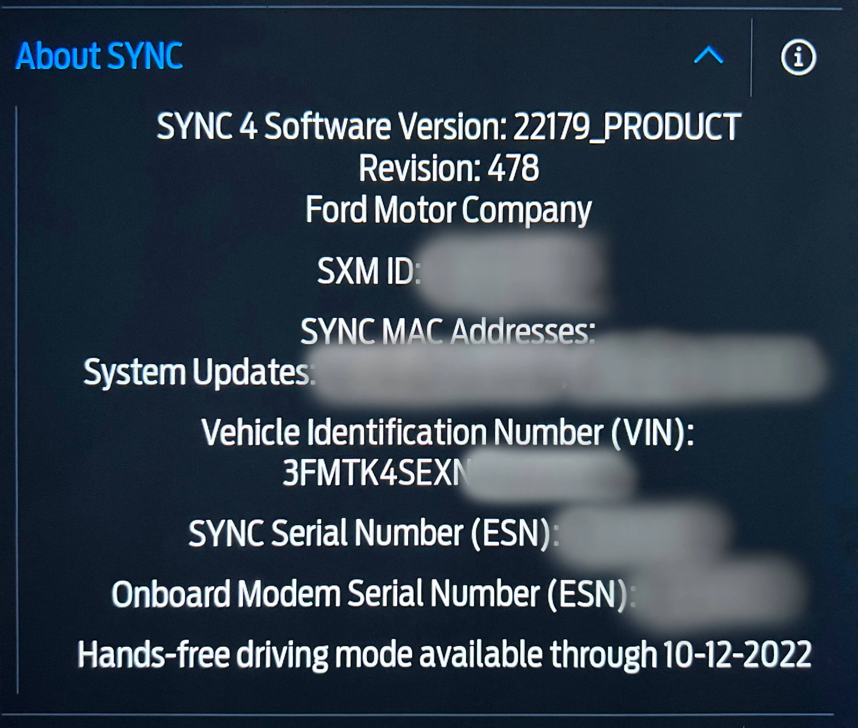 Ford Mustang Mach-E Power-Up 3.5.2 Software Update Installed IMG_6165