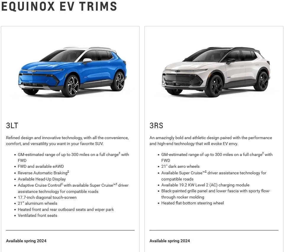 Ford Mustang Mach-E MME vs Chevy Equinox EV Equinox EV trims-2