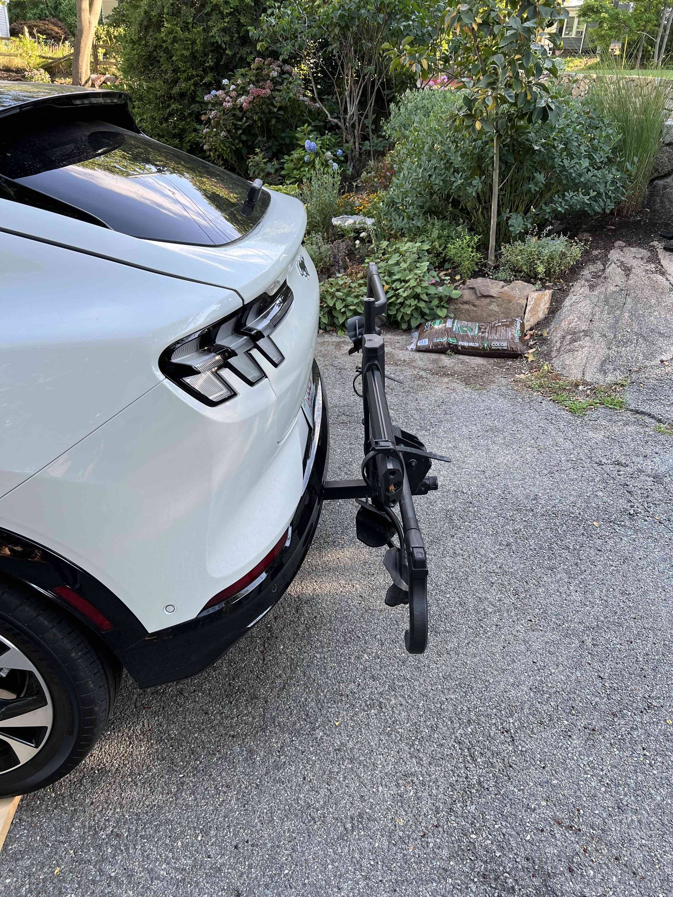 Ford Mustang Mach-E Efficiency impact with large bike on a hitch rack (results) IMG_1495