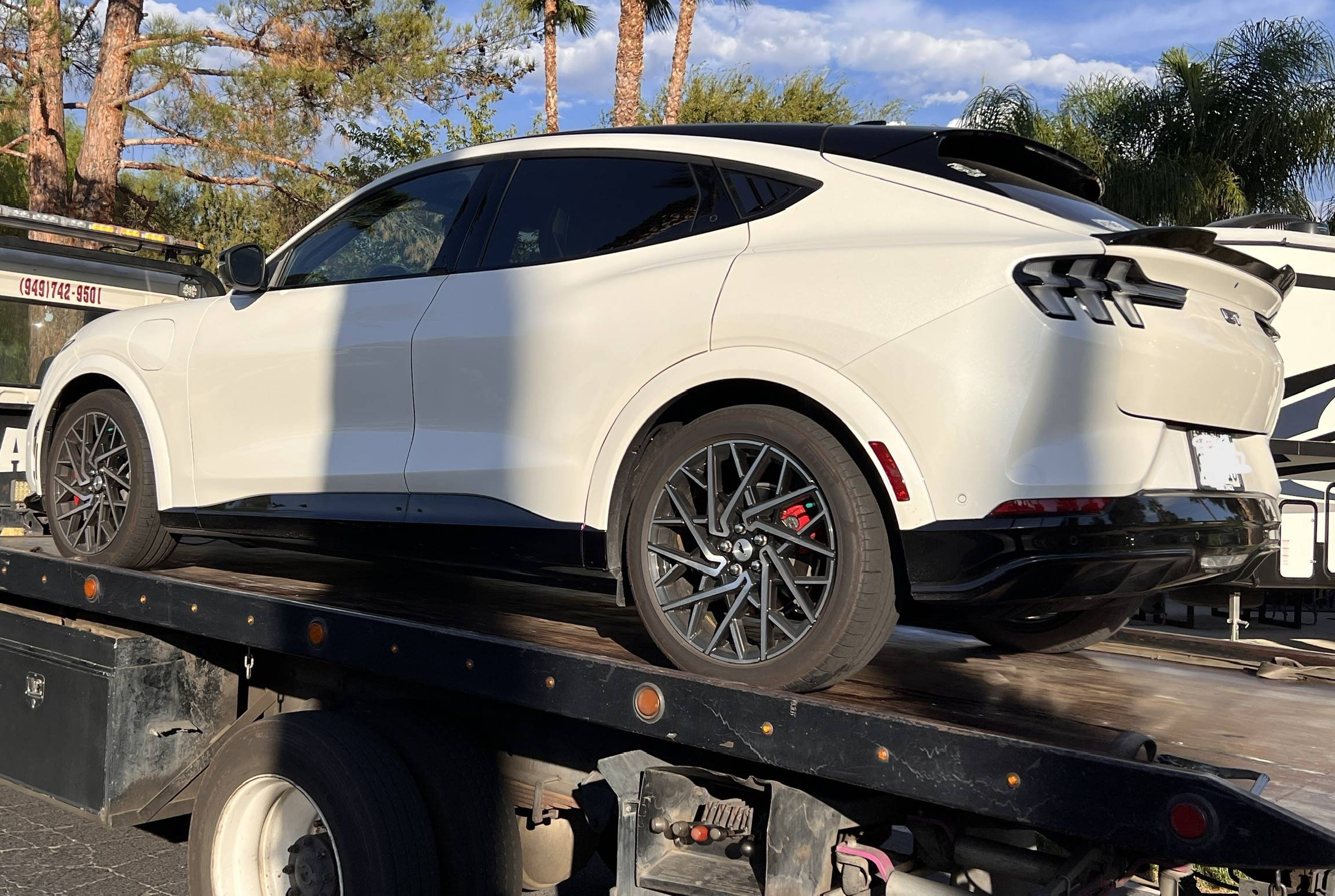 Ford Mustang Mach-E Finally had to go on a flatbed A9628763-F95C-44E2-8870-ACFD0E75DEA9