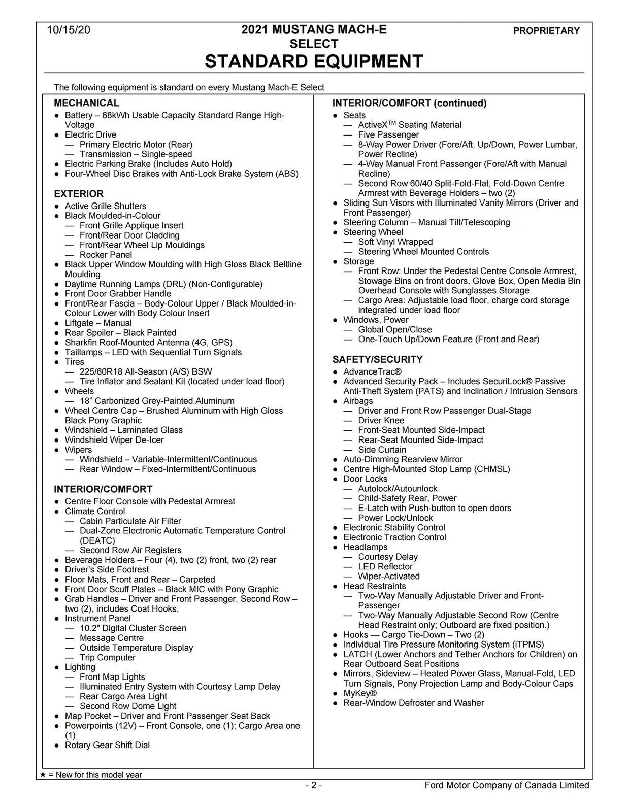 Ford Mustang Mach-E [Canada] 2021 Mach-E Order Guide 2021 Mustang Mach-E Order Guide (Canada)_page_02