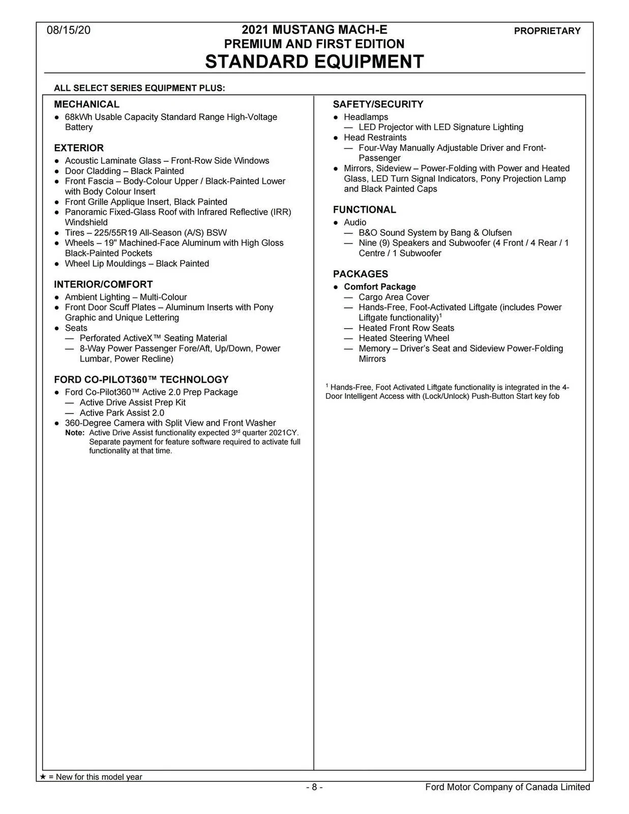 Ford Mustang Mach-E [Canada] 2021 Mach-E Order Guide 2021 Mustang Mach-E Order Guide (Canada)_page_08