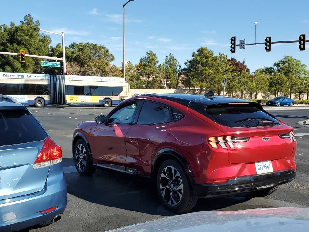 Ford Mustang Mach-E RAPID RED METALLIC Mach-E Photos Rapid Red Mach-E Las Vegas 2