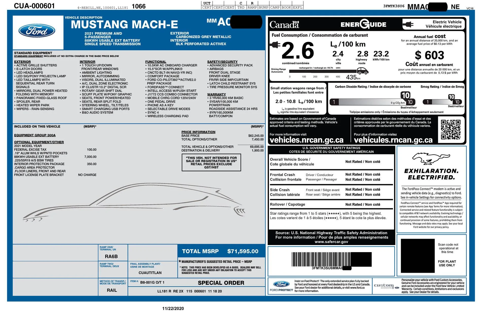 Ford Mustang Mach-E Canadian Orders / Build Dates Window-Sticker-Canadian2