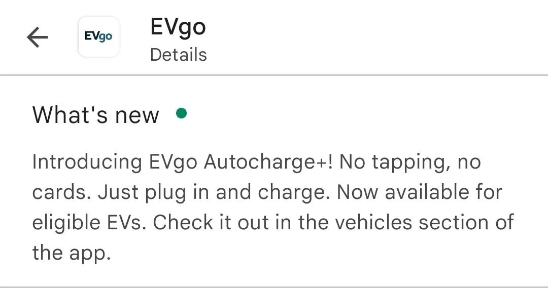 Ford Mustang Mach-E Mach-E gains Plug & Charge capability at EVgo Screenshot_20220926-181204_Google Play Stor