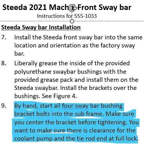 Ford Mustang Mach-E Steeda Front Sway Bar! It is awesome. Transforms the car into what it should be. ?name=inlineImage