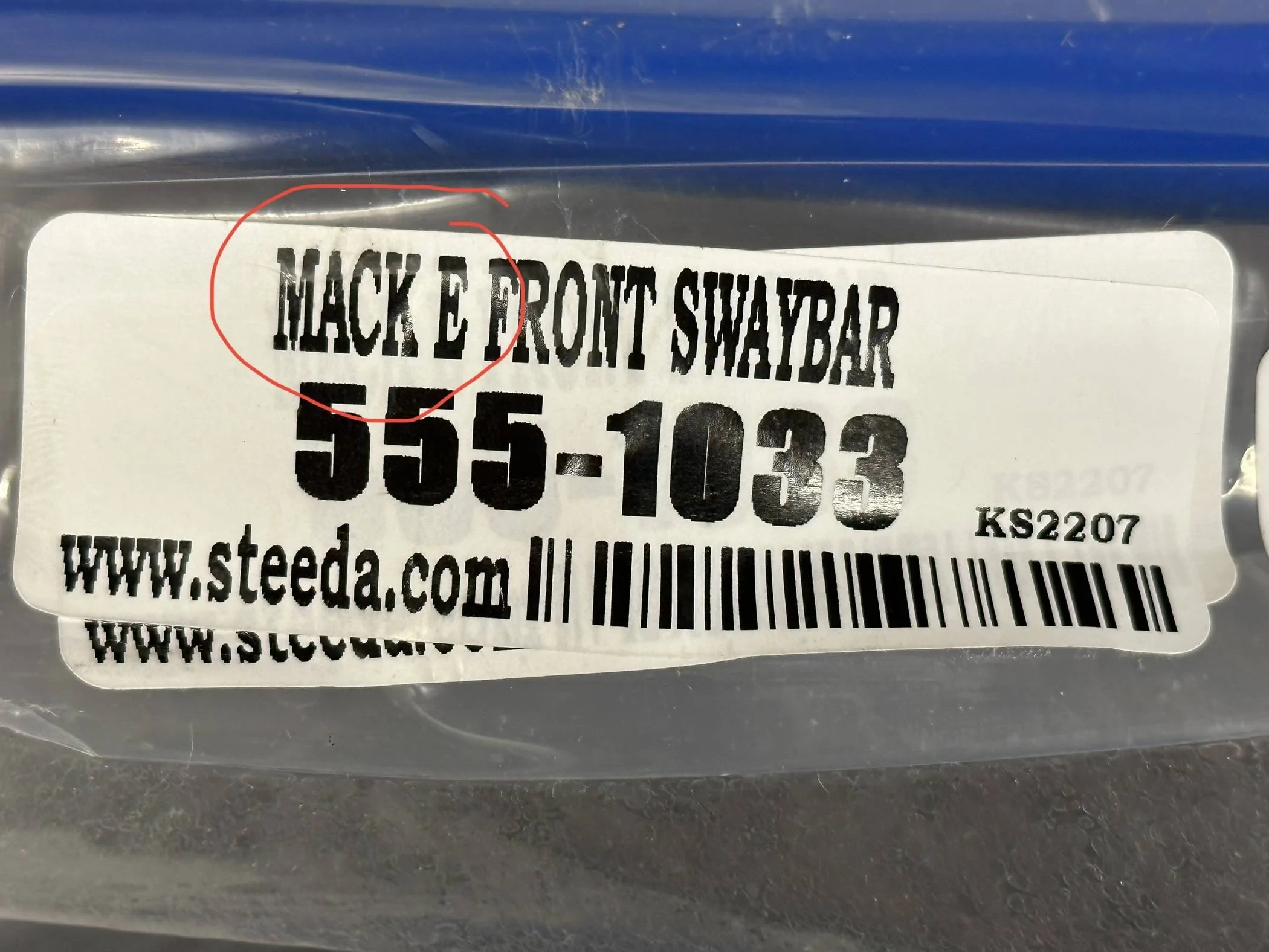 Ford Mustang Mach-E Steeda Front Sway Bar! It is awesome. Transforms the car into what it should be. IMG_0165