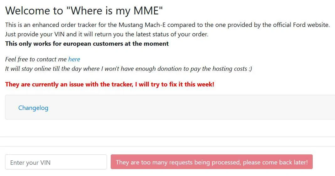 Ford Mustang Mach-E WhereIsMyMME - Order/Shipping Tracker for EU 1664636387605
