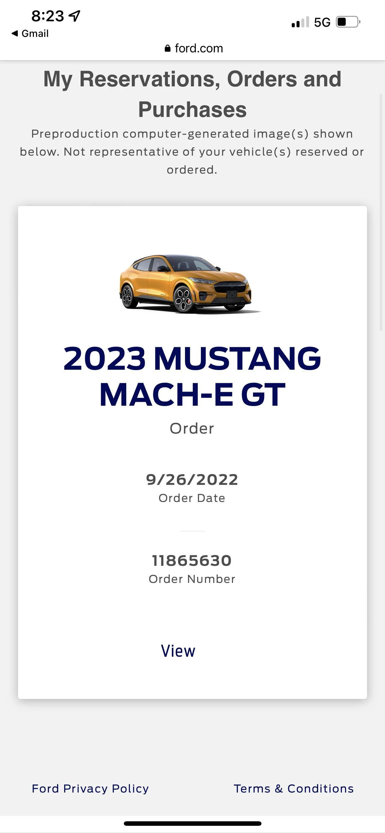Ford Mustang Mach-E 2023 GT Order Tracking A108FBD3-9169-4731-9869-BC740D178CFE