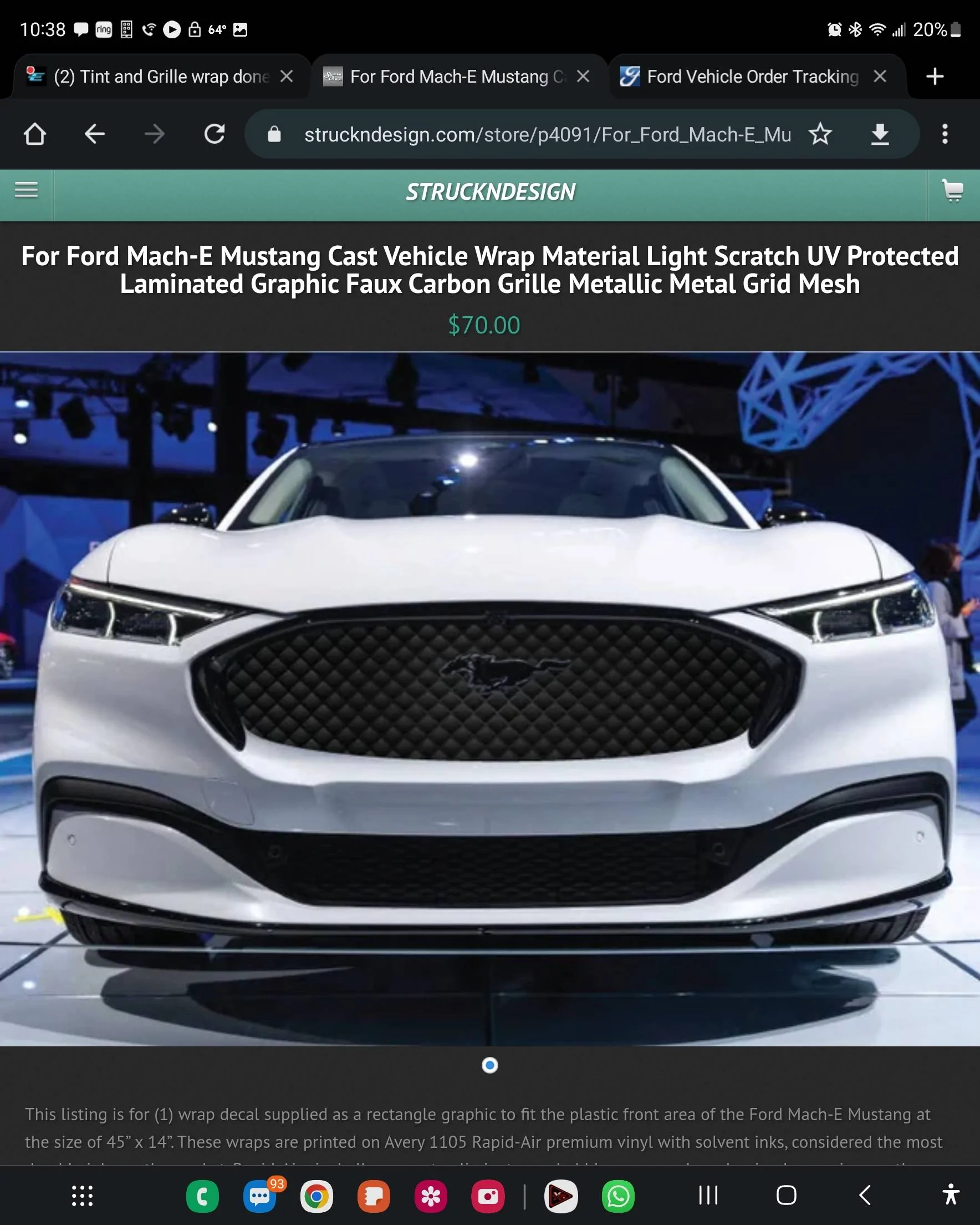 Ford Mustang Mach-E Tint and Grille wrap done Screenshot_20220929_223828_Chrom