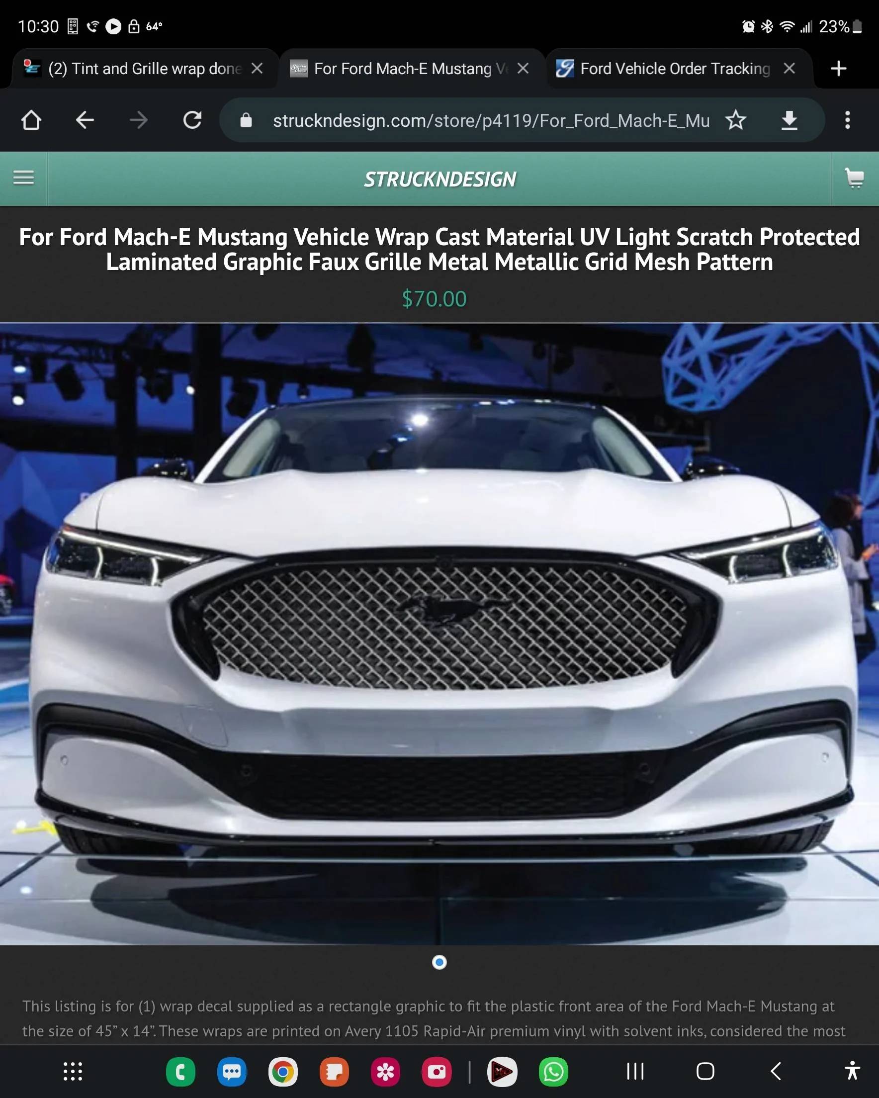 Ford Mustang Mach-E Tint and Grille wrap done Screenshot_20220929_223040_Chrom