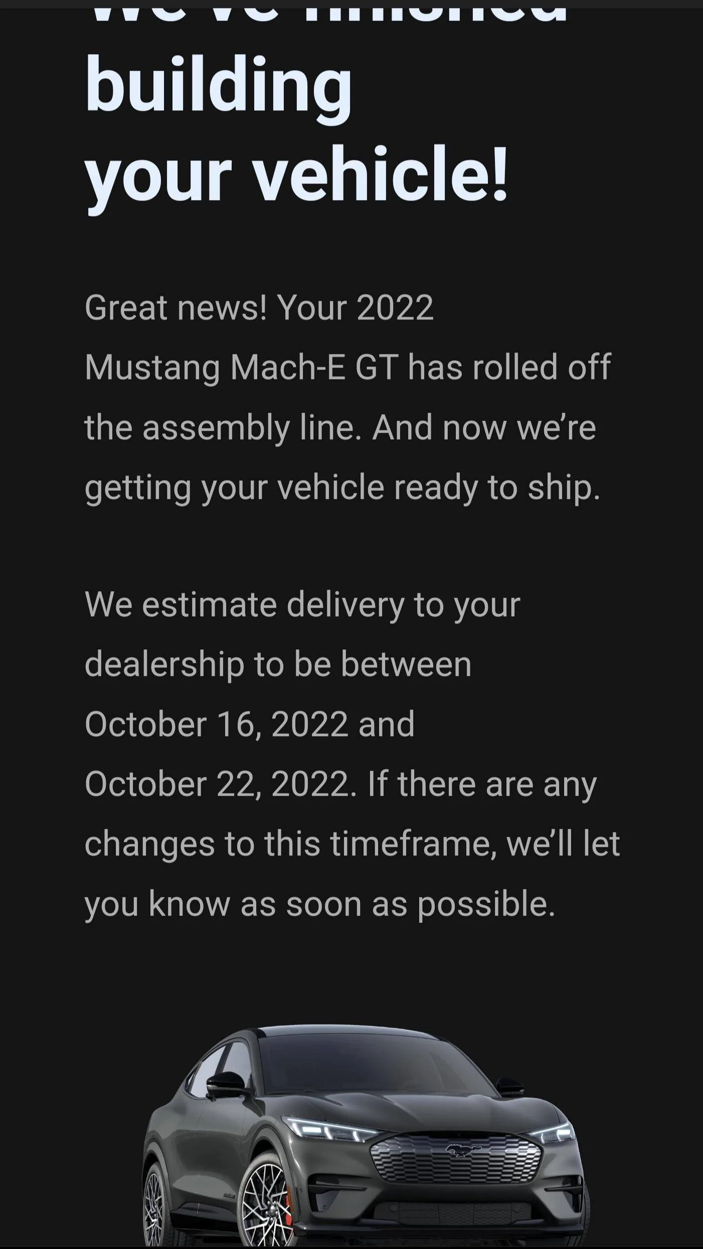 Ford Mustang Mach-E 9/26/22 Build Week Chat Screenshot_20221003-115624