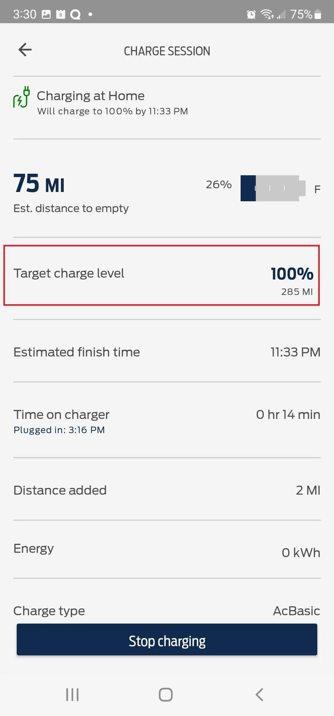Ford Mustang Mach-E Charging to 100% when limit set to 90% Screenshot_20221008-153020_FordPass