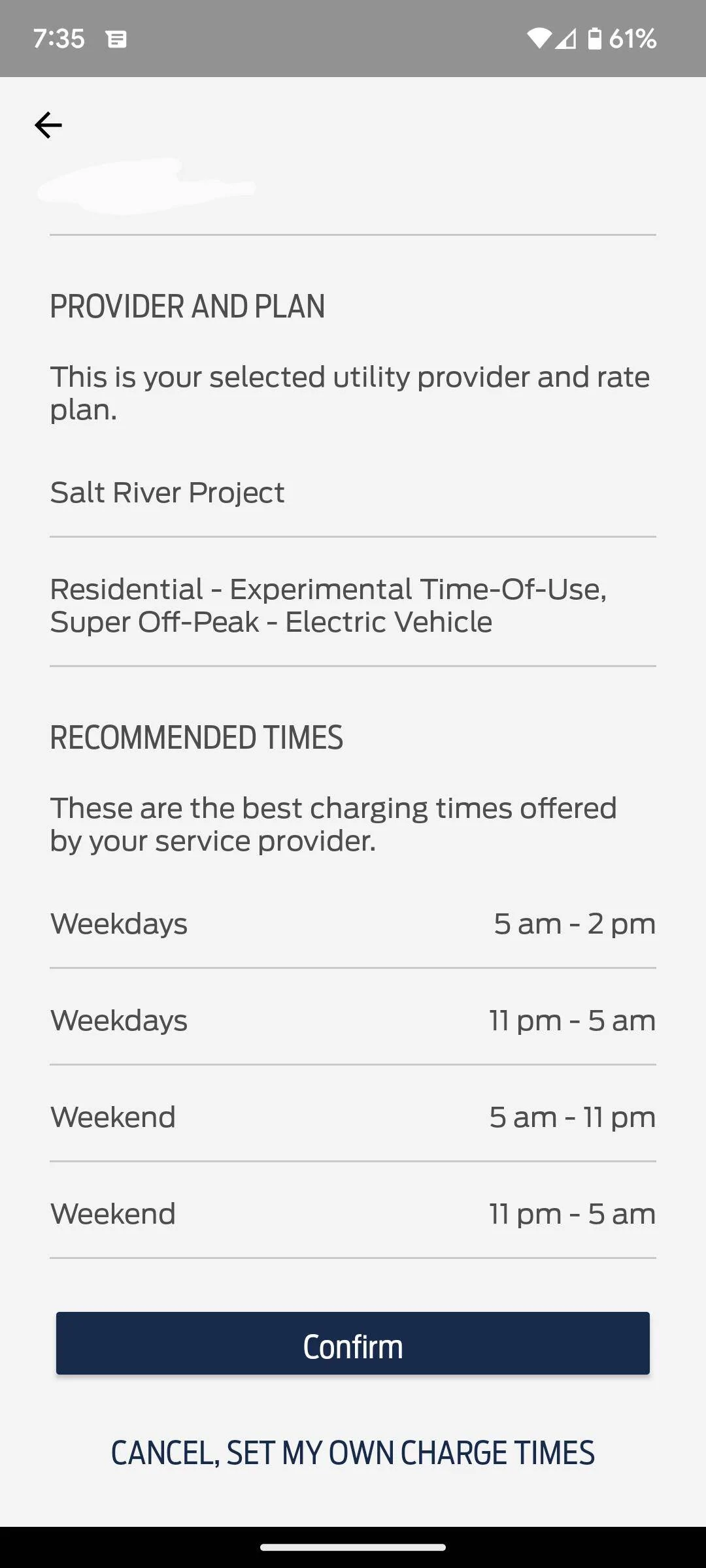 Ford Mustang Mach-E FordPass Recommended Charge Times Screenshot_20221008-193549