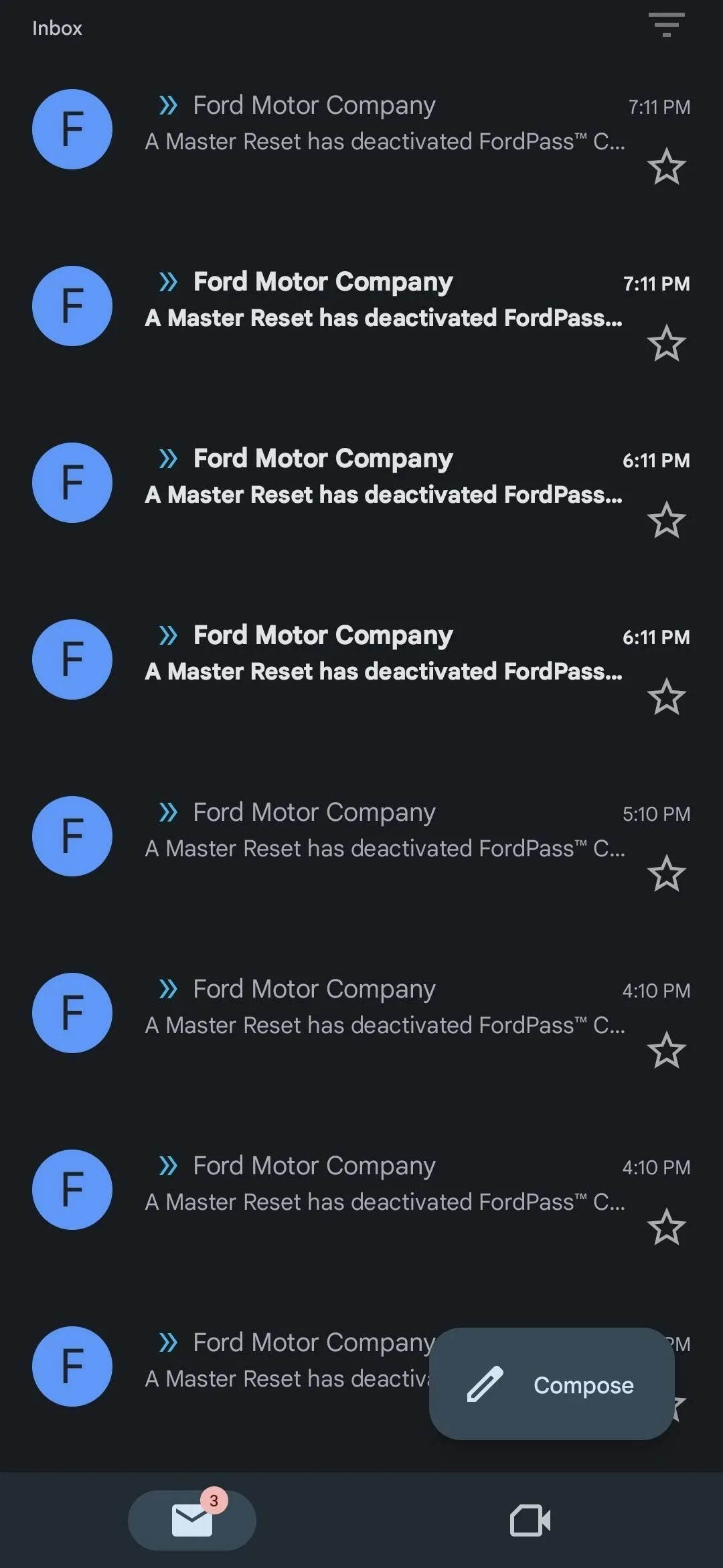 Ford Mustang Mach-E Getting a Master Reset email every hour today since 3pm?! Screenshot_20221009_194448_Gmail