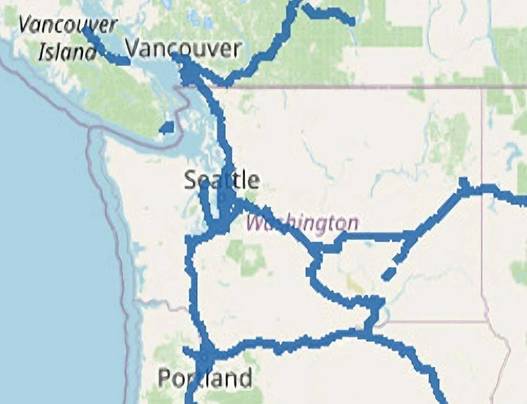Ford Mustang Mach-E Washington State Bluecruise map WA Blue Zones