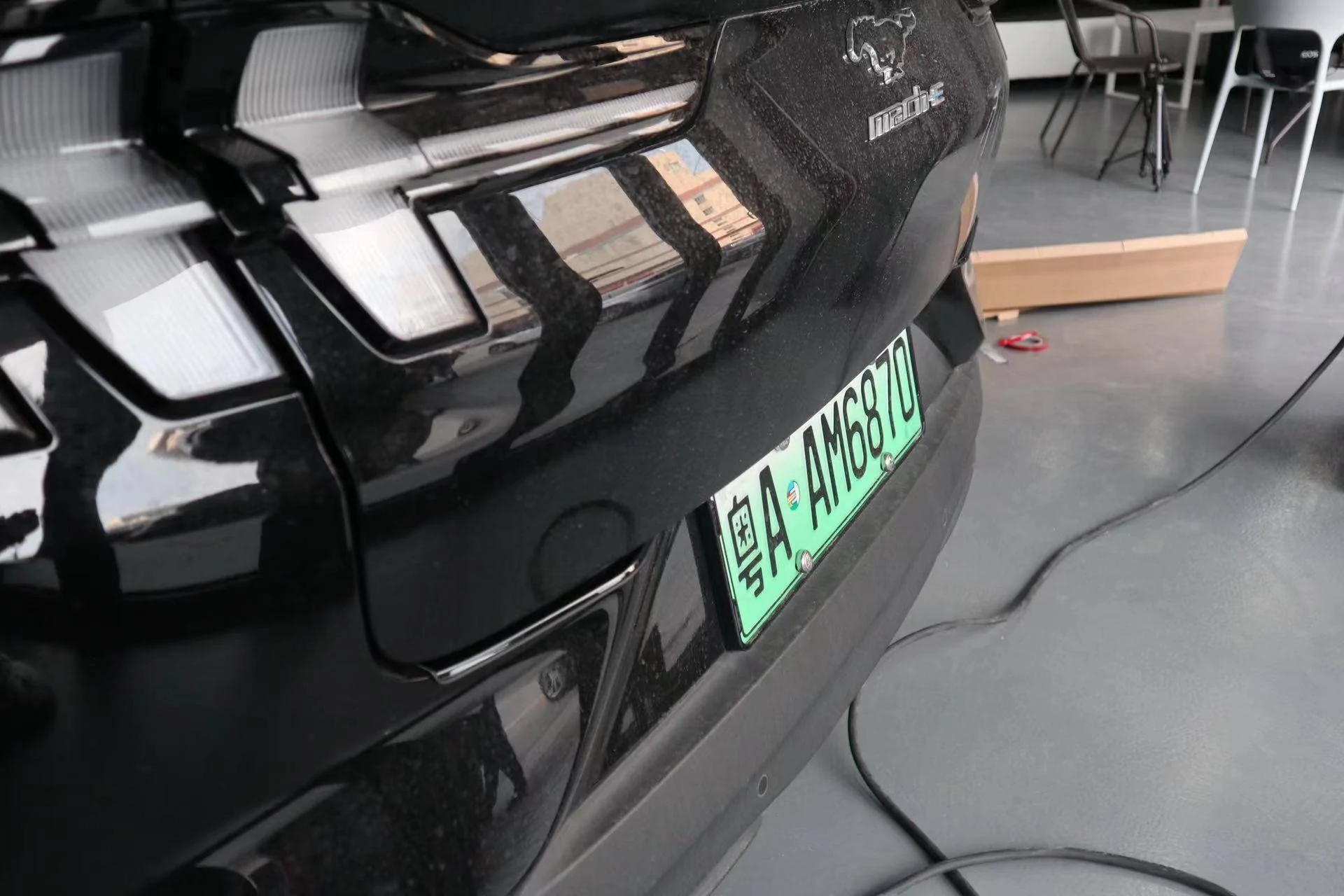Ford Mustang Mach-E Heavy Duty Metal Trunk and Rear Bumper Pillar Protector that also protects the edge of the pillar 691e1b225c8edfad4da5ec49bd9c3a9