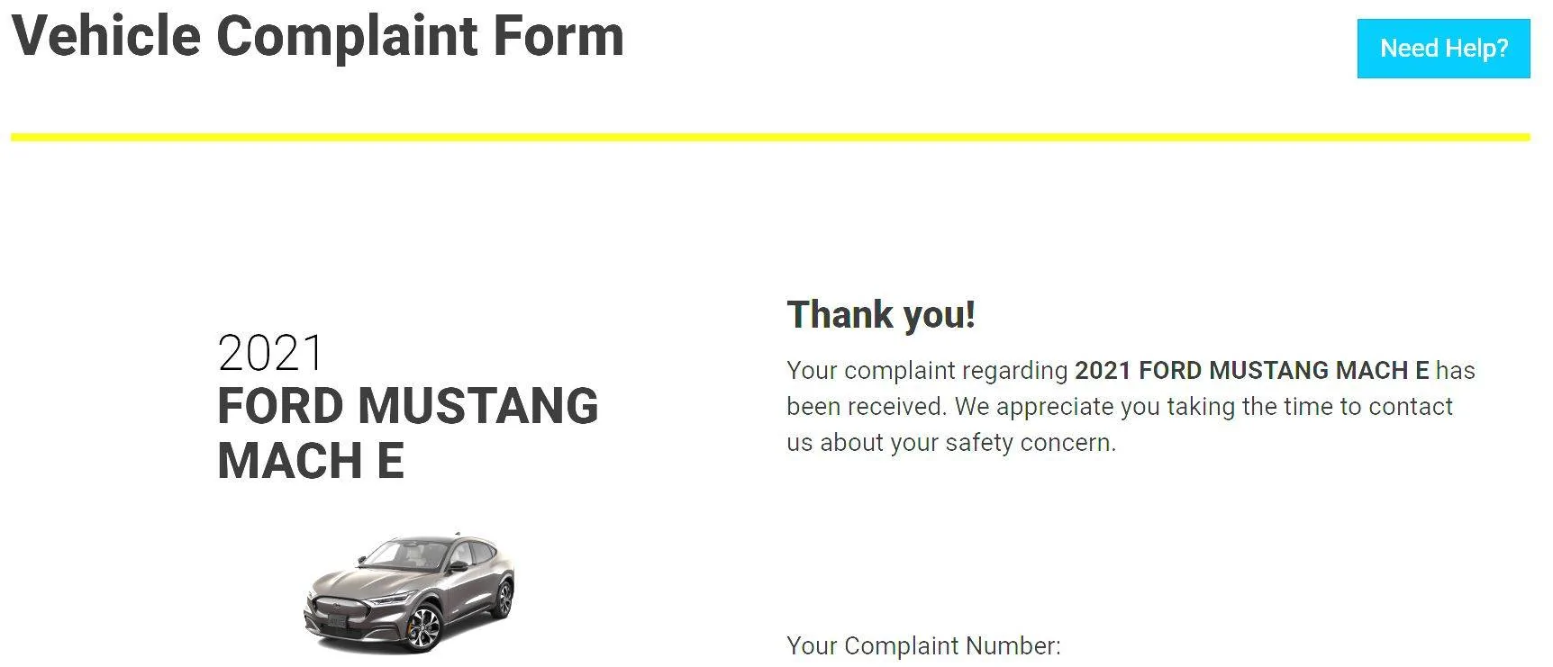 Ford Mustang Mach-E Front Camera Fault & Pre-Collision Assist Not Available Errors Mache E NHTSA Complaint