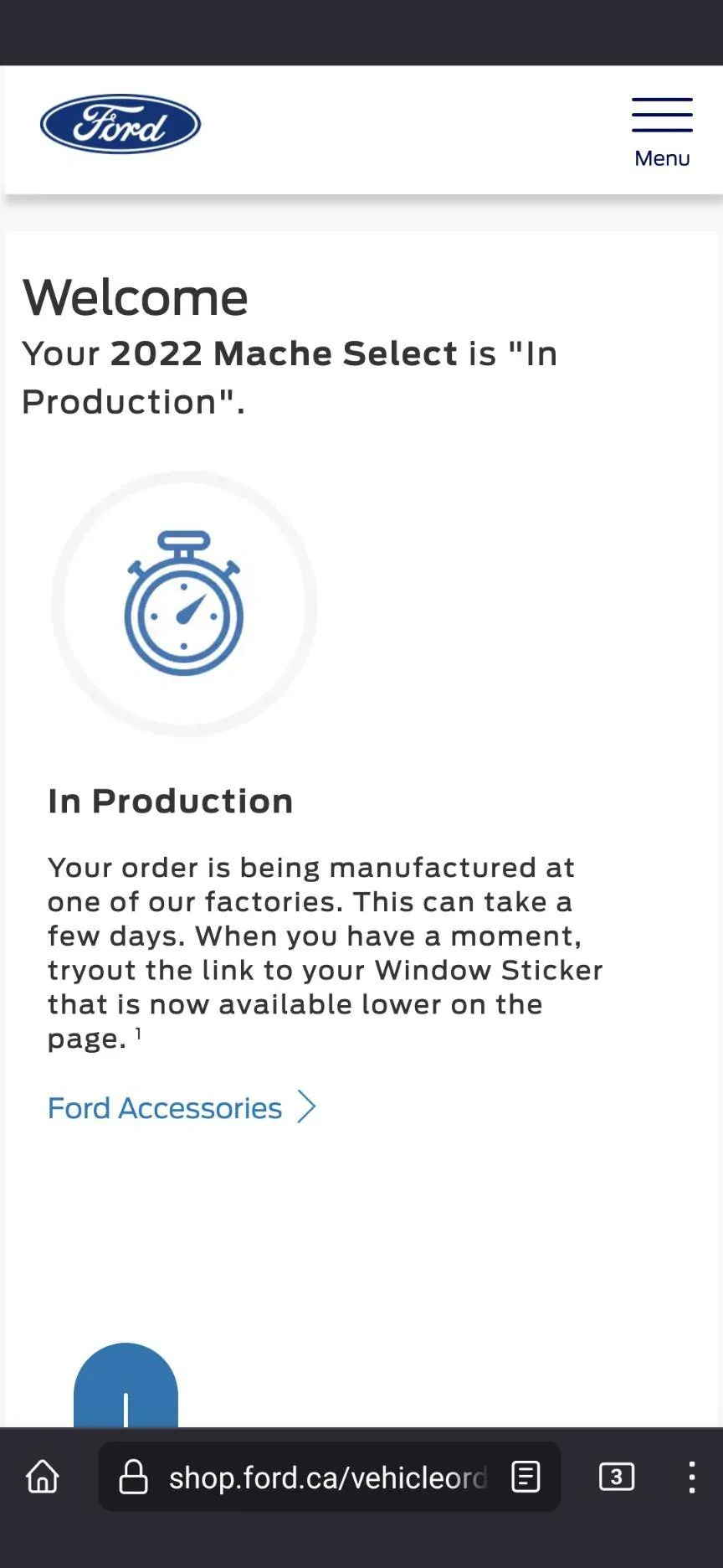Ford Mustang Mach-E Canada order timeline Screenshot_20221020-193202