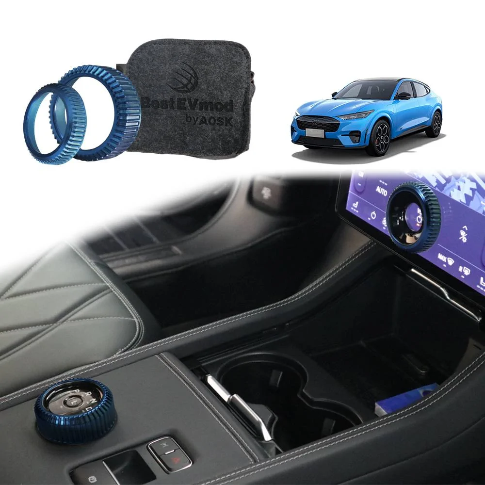 Ford Mustang Mach-E 【More Colors Update】Upgrade your Mach-E with these Metal Volume and Gear Shift Covers! SNAP IN, Swap the style 1蓝