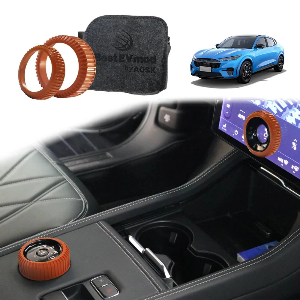 Ford Mustang Mach-E 【More Colors Update】Upgrade your Mach-E with these Metal Volume and Gear Shift Covers! SNAP IN, Swap the style 1橙色