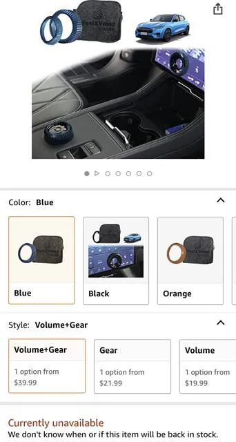 Ford Mustang Mach-E 【More Colors Update】Upgrade your Mach-E with these Metal Volume and Gear Shift Covers! SNAP IN, Swap the style 75EF1C2D-0881-469D-B800-A9E21F555293