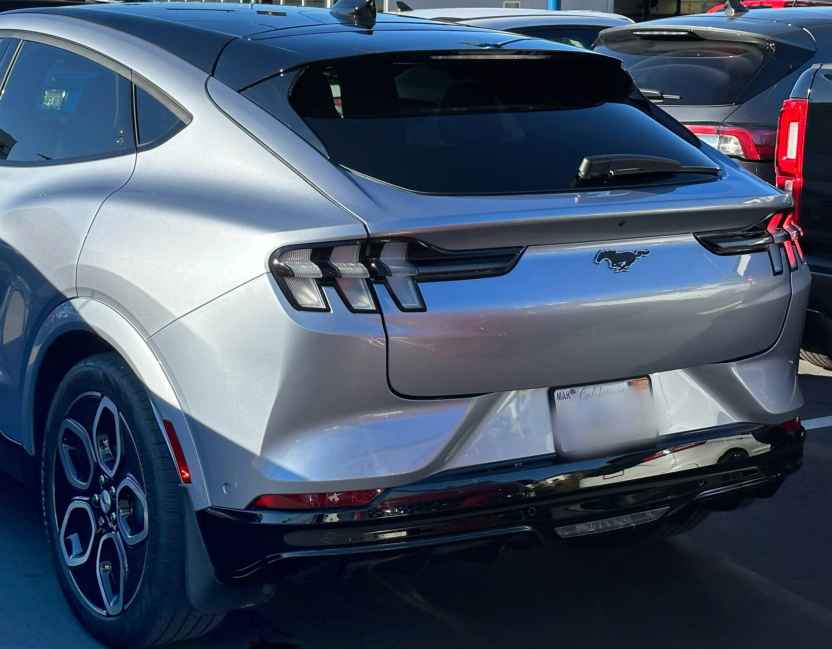 Ford Mustang Mach-E Badges? We don't need no badges! Mach-E debadged 50270052-B29A-47E6-931D-94BB3F2CB0B5