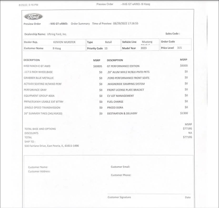 Ford Mustang Mach-E My new 45 day “We’re sorry” E-Mail Modified DORA